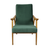 Vintage Velvet Green Armchair  1970s