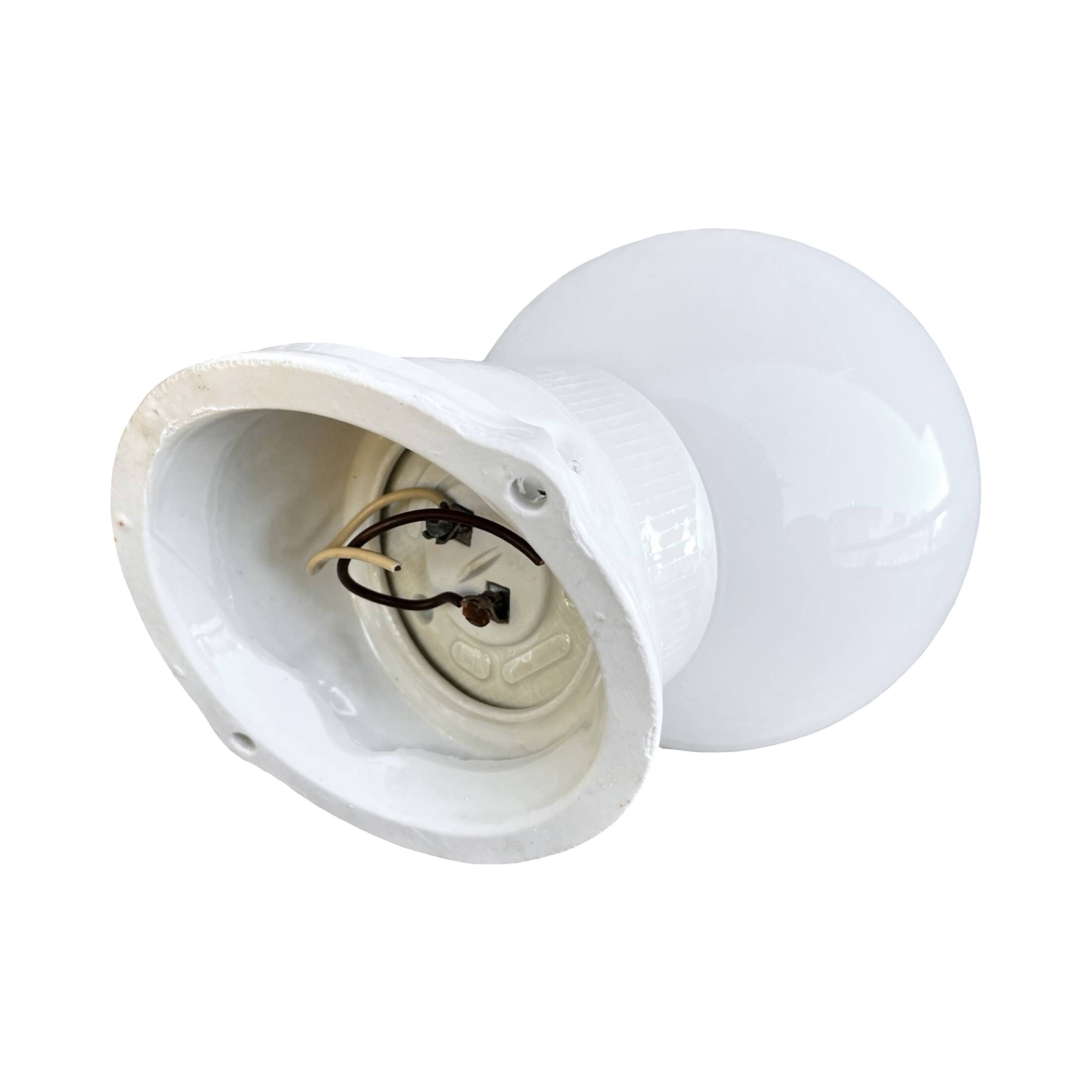 White industrial wall lamp Lindner, Germany, 1960s.