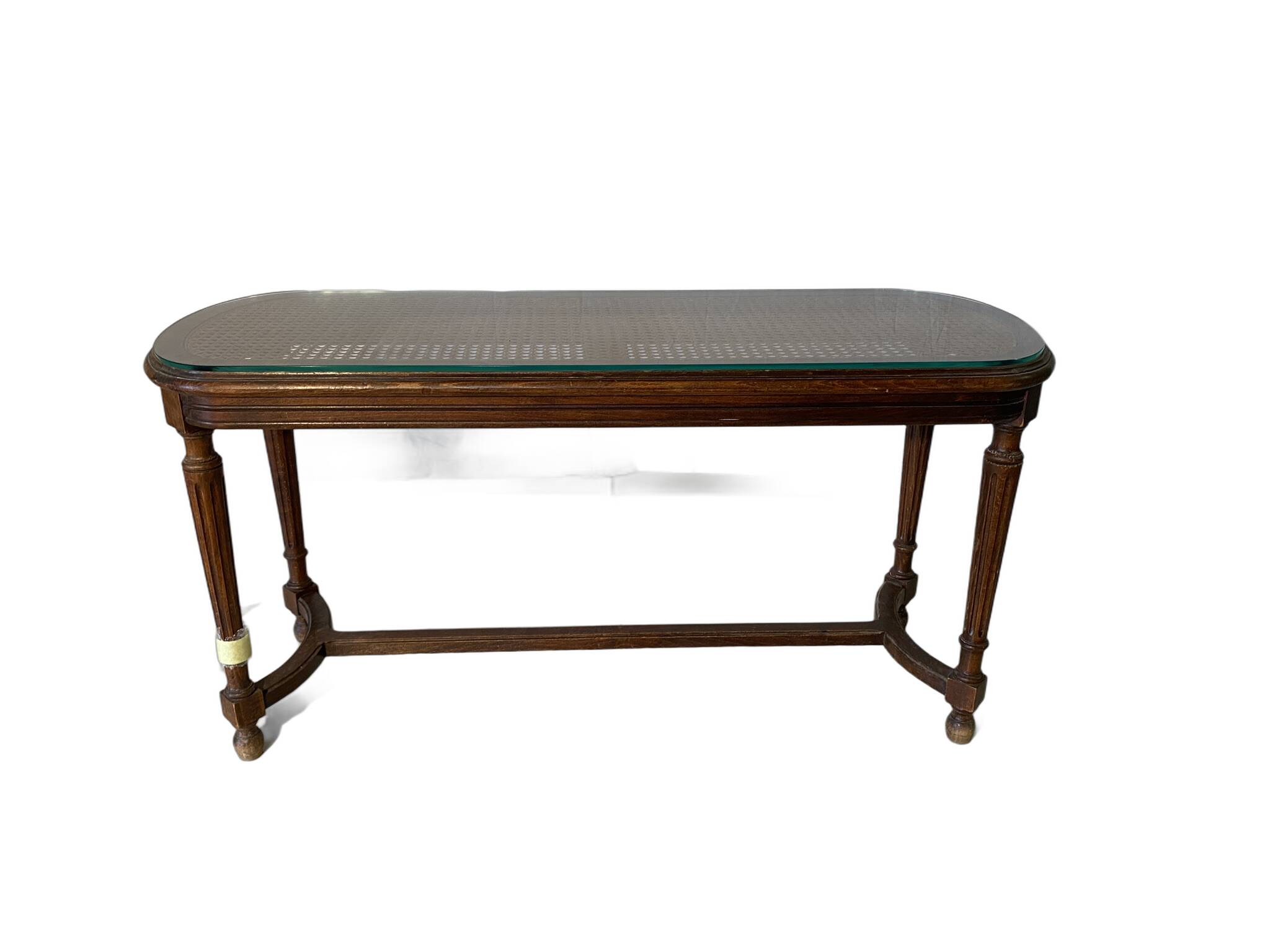 Louis XVI style 2-seater caned piano bench