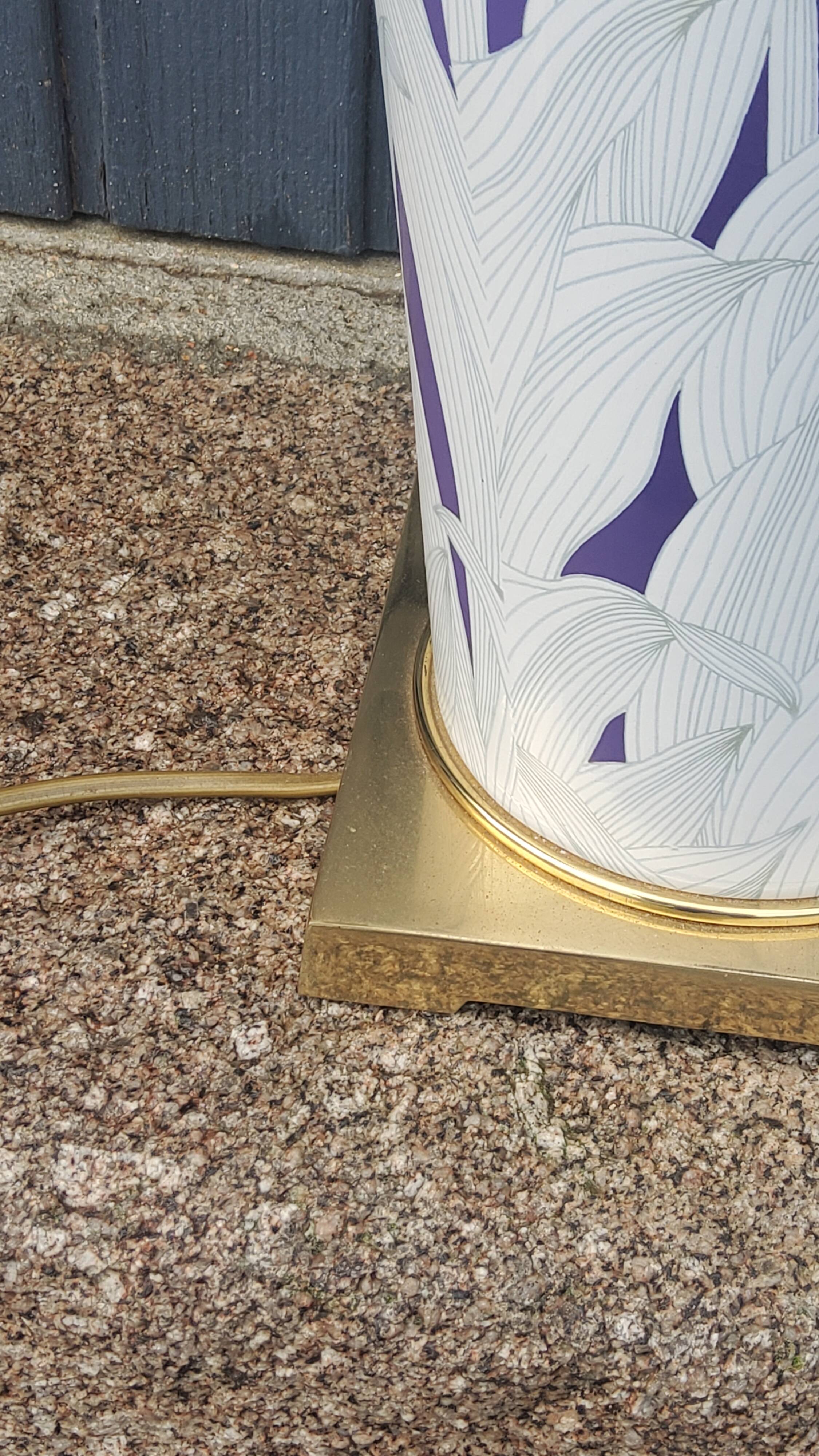 Lamp from the house Le Dauphin in ceramic and gilded brass