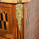 Rosewood and Mahogany chest of drawers, Louis XV / Louis XVI Transition style – Late 19th century