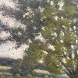 Painting "Trees on the edge of a pond", A.Beauvarlet, Oil on wood