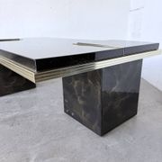 "Rizzo" lacquered and brass coffee-bar table from the 1970s.