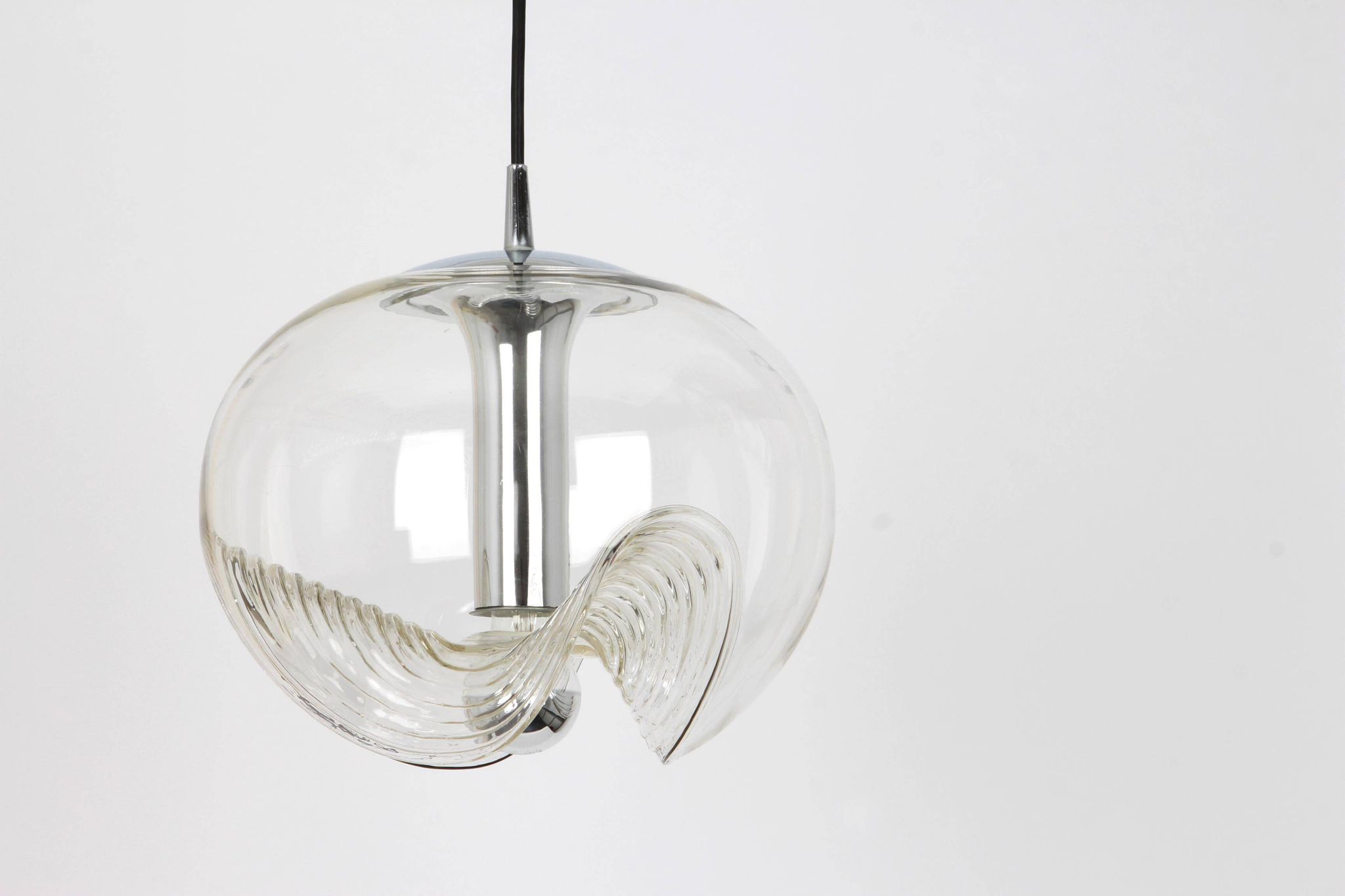 Transparent glass pendant designed by Koch & Lowy, Germany, 1970s