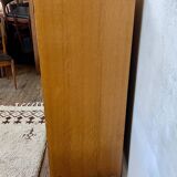 🌿 Vintage wood & cane wardrobe – Scandinavian style ✨