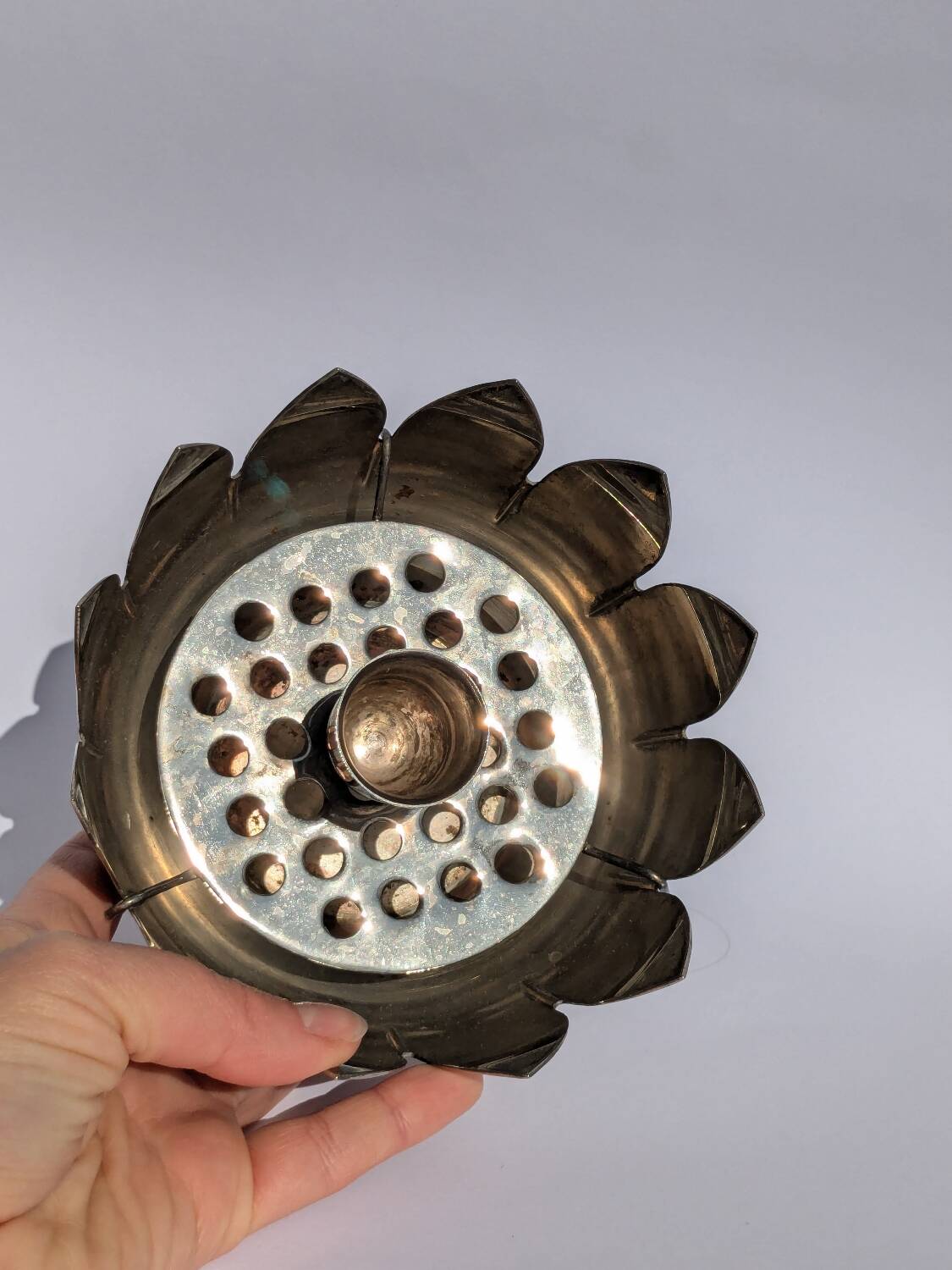 Vintage flower spike lotus candle holder