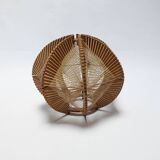 Scandinavian design pendant lampshade 70s 1970s vintage in wood and wire