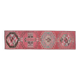 1970s Vintage Turkish Oushak Handmade Wool Cotton Pink Runner Rug 81x315