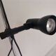 Mid century modern black metal floor lamp with 2 spot lights