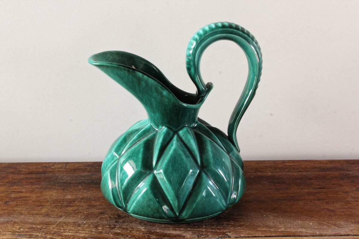Art Deco ceramic pitcher, signed Alexandre, Belgium.