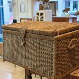 Large wicker toy trunk