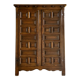 Spanish brutalist cabinet in solid oak, 1940s