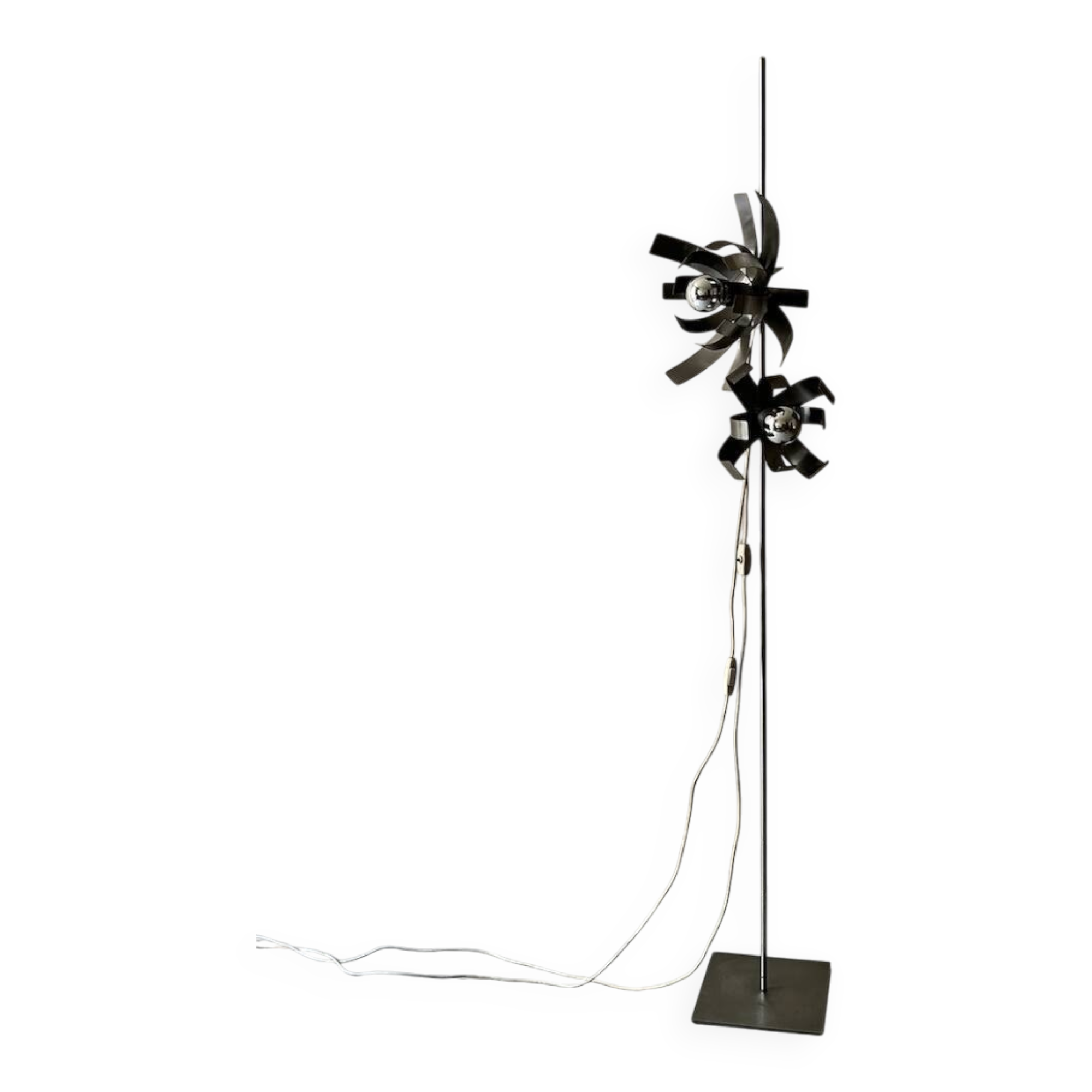 Jocelyn Troche (XXe siècle) Lampadaire fleur en acier chromé, design 1970