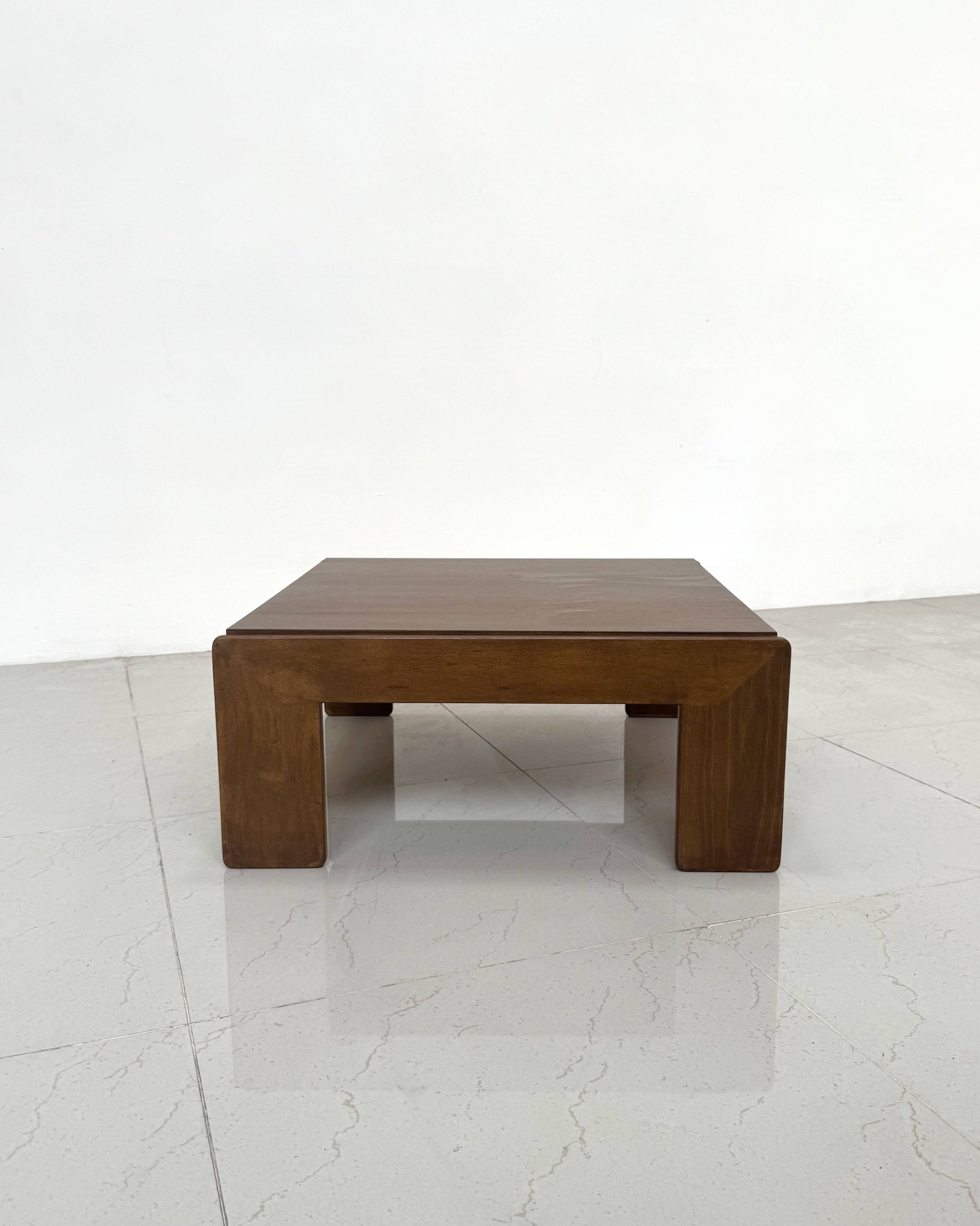 "Bastiano" wooden coffee table by Tobia & Afra Scarpa for Gavina 60's