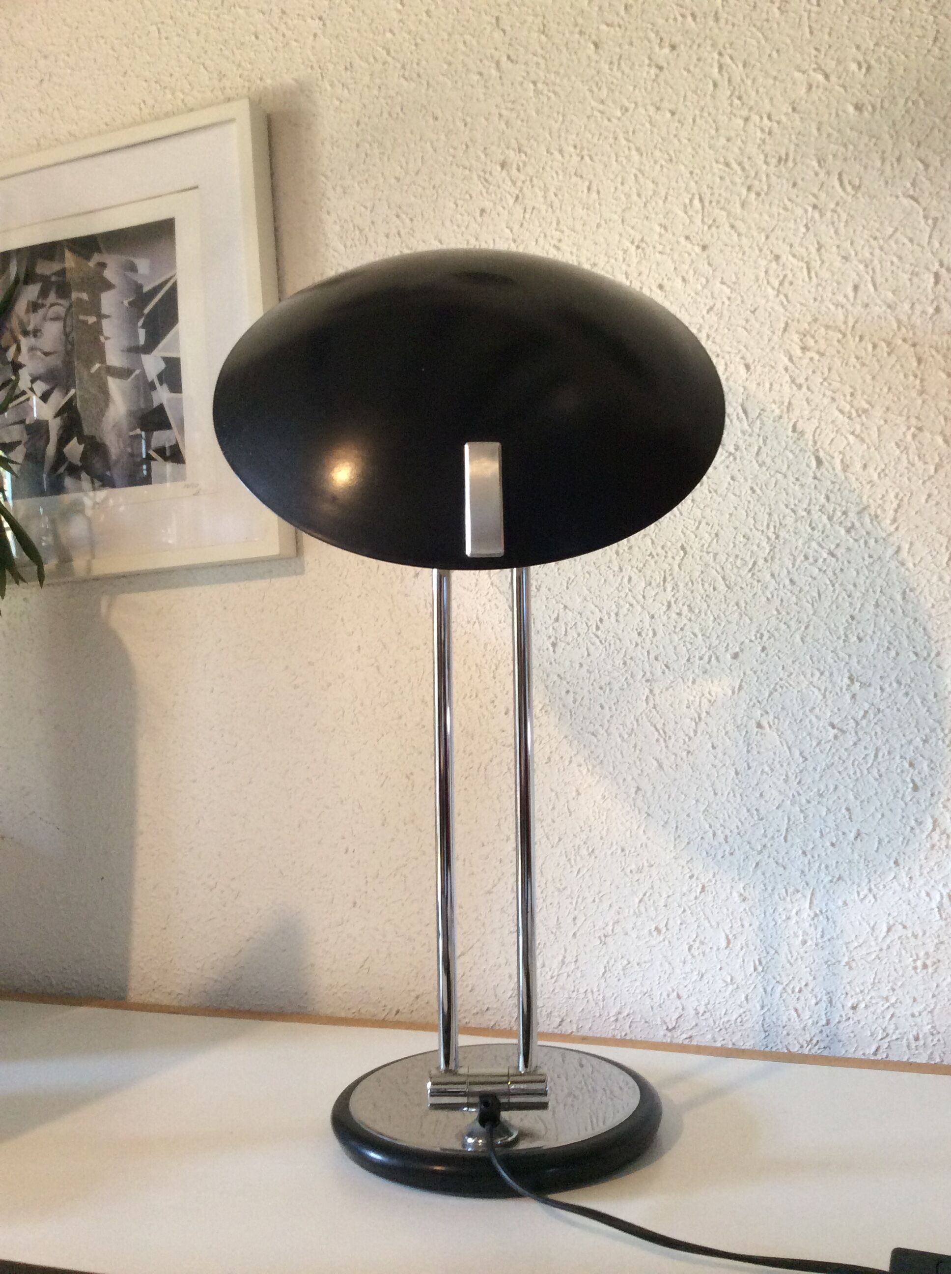 Black vintage Aluminor lamp