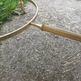 Table basse en laiton et marbre vert vers 1960- mid century