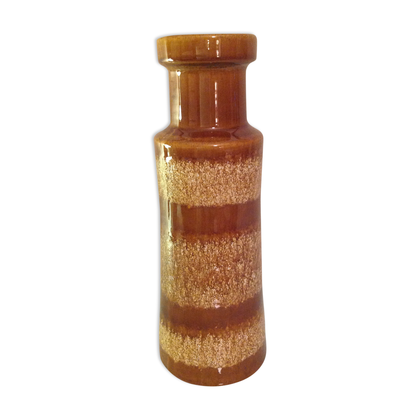 Scandinavian style beige and light brown ceramic vase