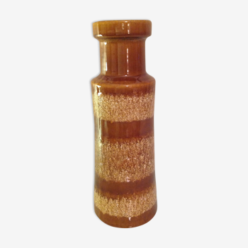 Scandinavian style beige and light brown ceramic vase