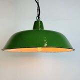 Industrial Green Enamel Factory Pendant Lamp, 1960s