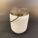 Antique white opaline glass candy dish, early 20th century