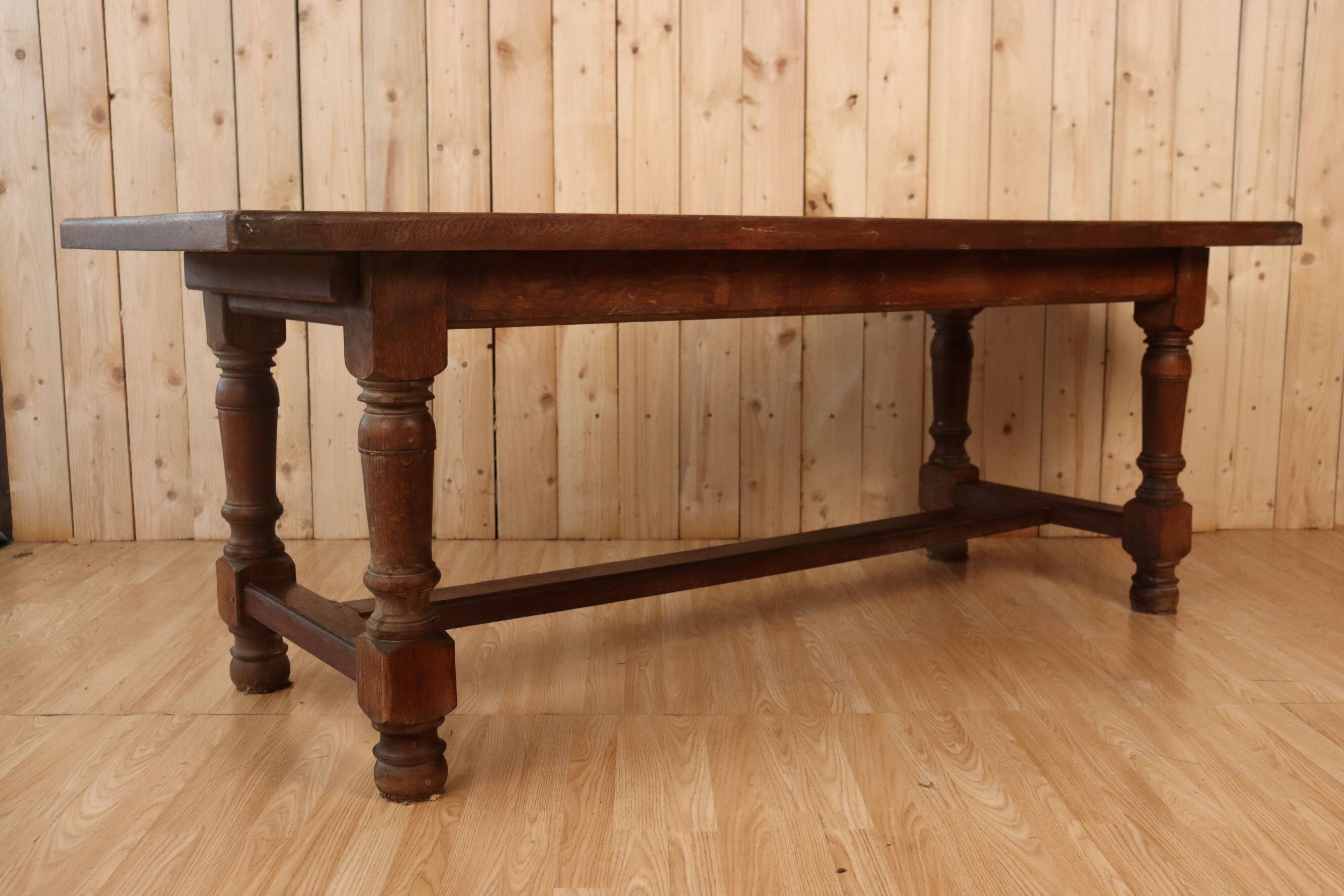 Large monastery style oak farmhouse table