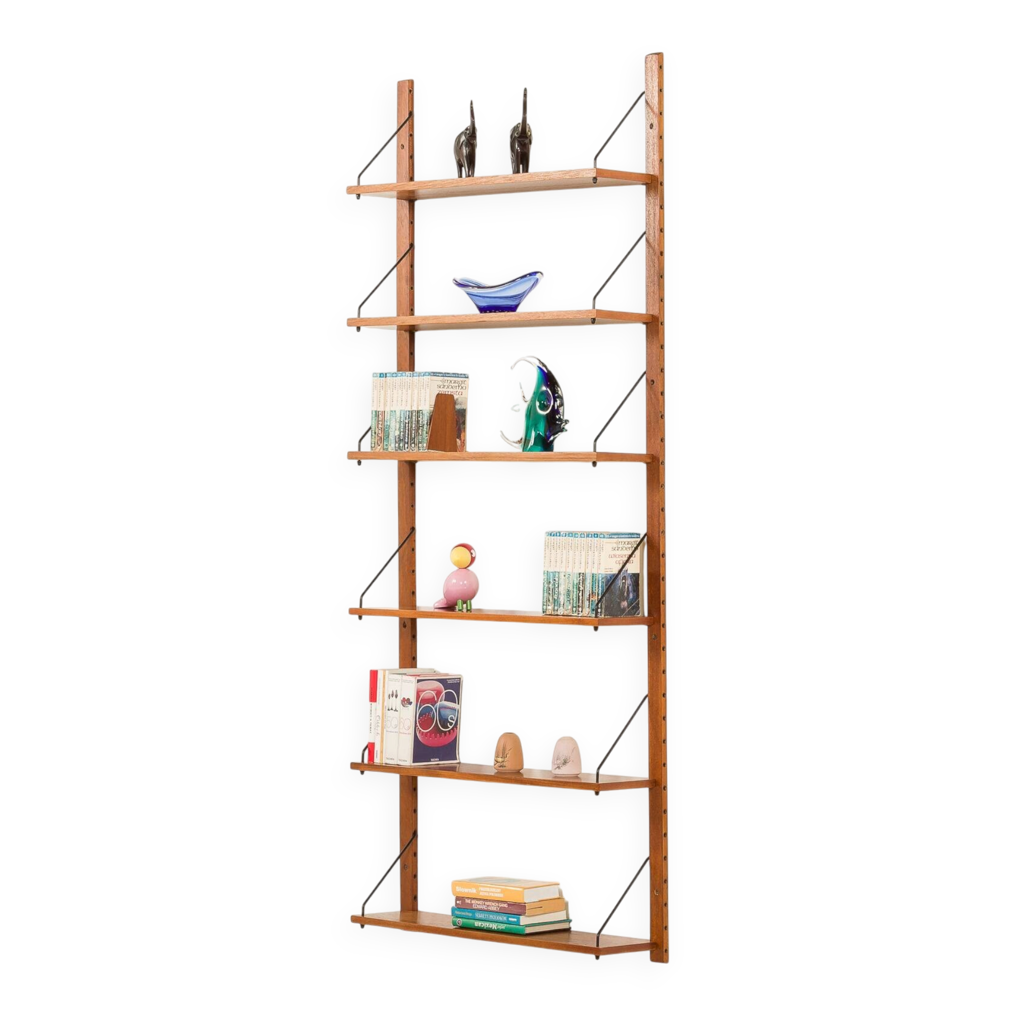 Danish teak shelving unit in Cadovius style, 1960s