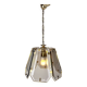 French Brass and Smoked Glass Hal Pendant, 1970s