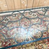 Wrought iron and glass coffee table from the 1900s.