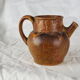 Rooster frieze pitcher, glaze with warm brown drips, ochre and volcanic - Denbac - 30s