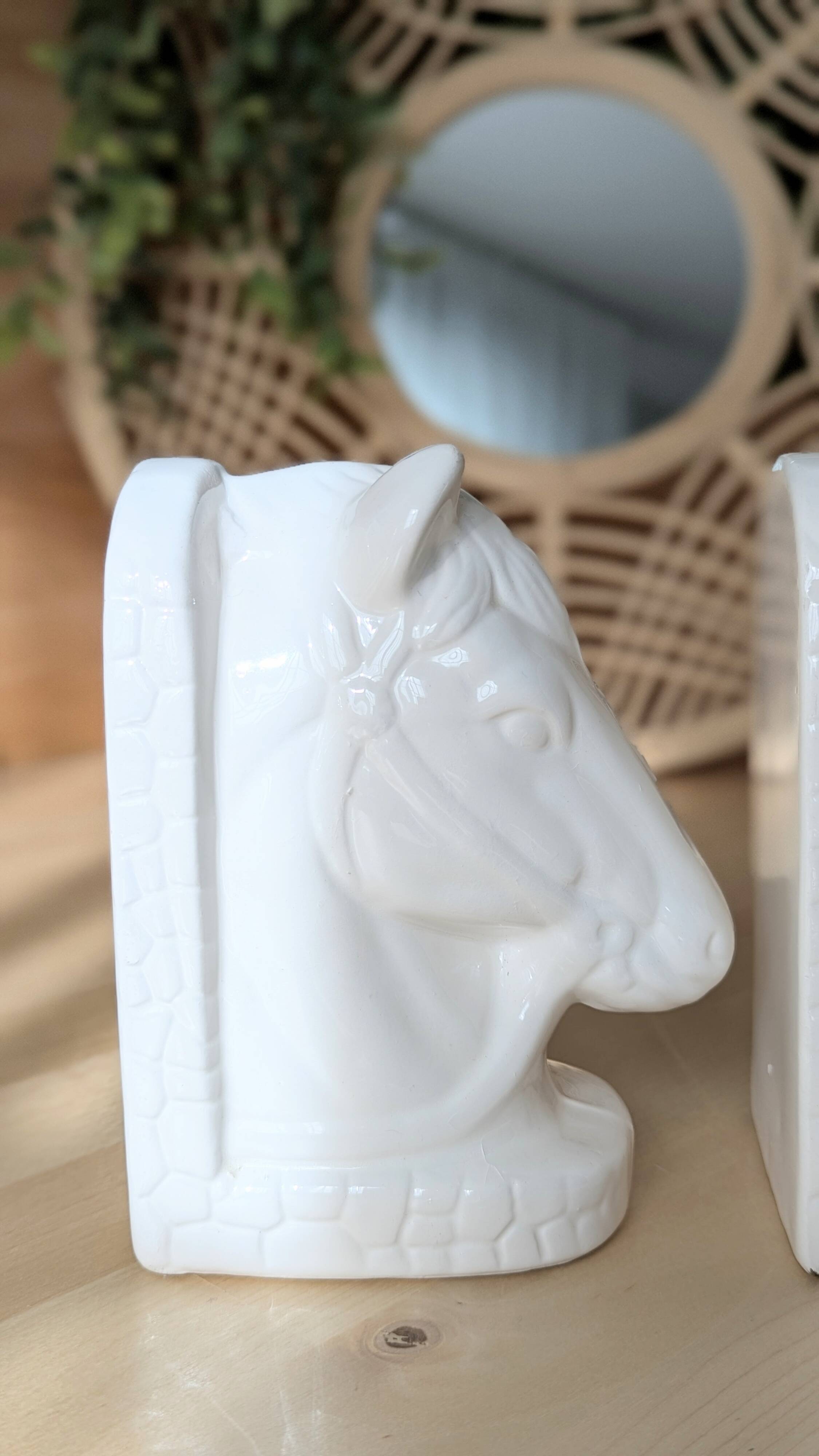 Magnificent pair of vintage ceramic bookends (D-0038)