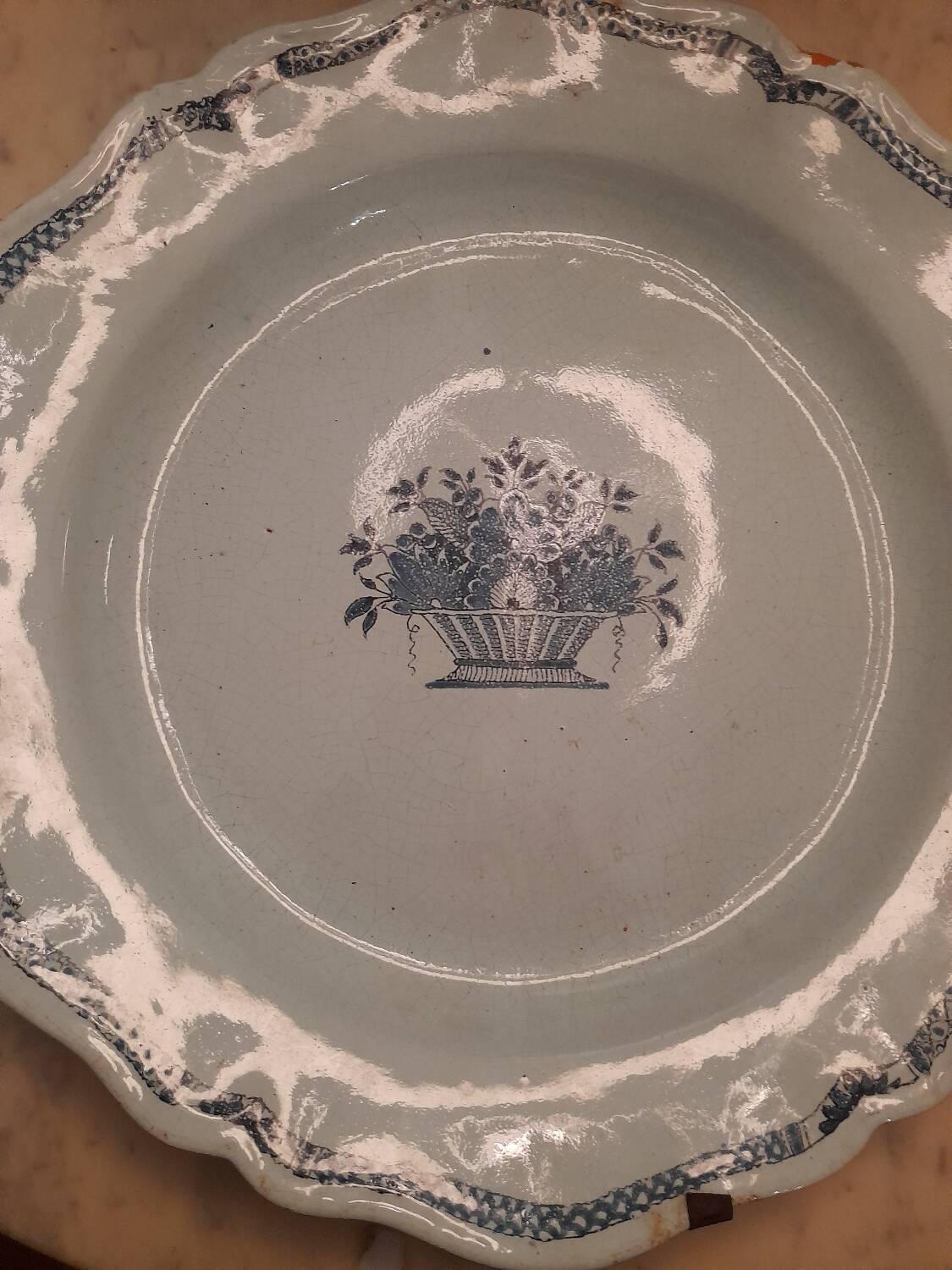 Old round plate