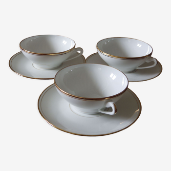 Three porcelain tea cups