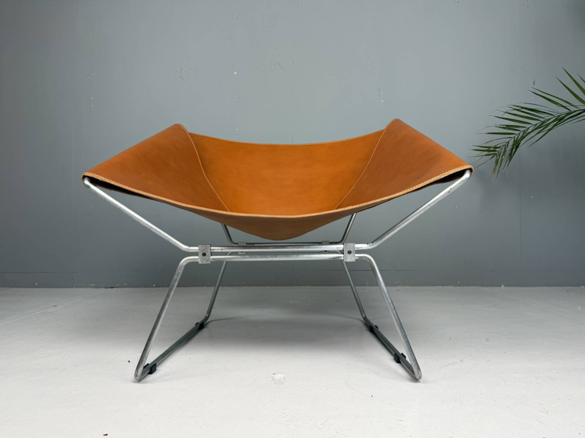 Pierre Paulin AP-14 cognac leather armchair for A. Polak, 1955