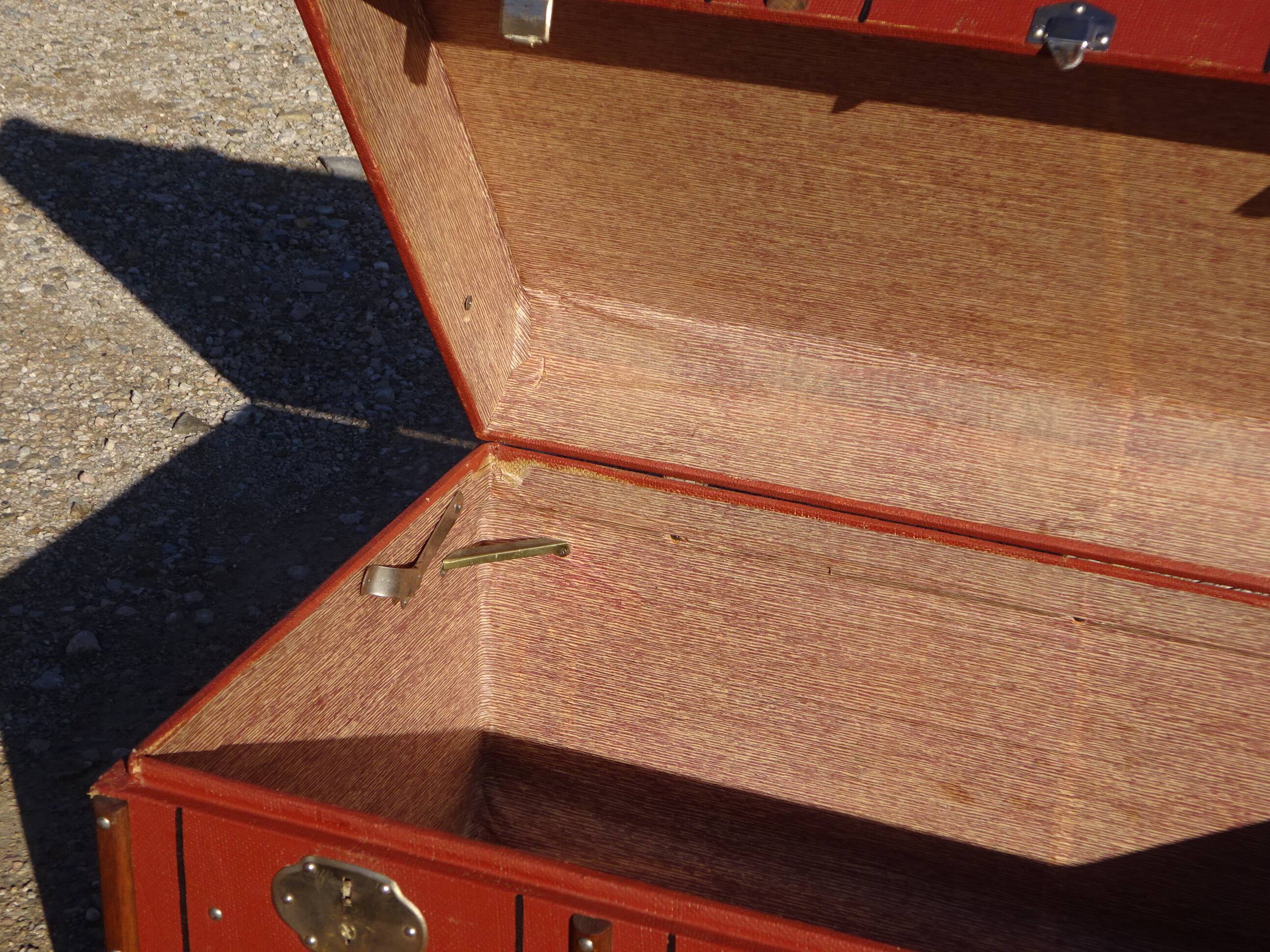 Old curved travel trunk