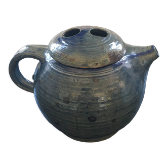 Blue stoneware teapot