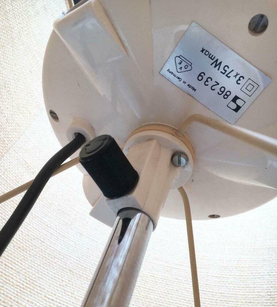 German floor lamp from the mid-century space age by Staff Leuchten, 1960s.