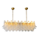 Contemporary Modern Frosted "Selle" Murano Glass Rectangular Chandelier in