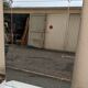 Large chiseled rectangular mirror with glass cabochons