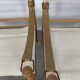 Pair of safari armchairs canvas and leather stretched