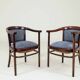 Paire de fauteuils Thonet style Art Déco jacquard restaurés