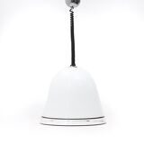 White glass ceiling light with black edges, 1970s.