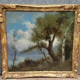 Da Silva after Corot: oil painting on panel landscape late 19th century