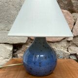 Lamp base in blue stoneware