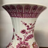 Paire de vases motif chinois rose porcelaine italienne annees 70 signes fg