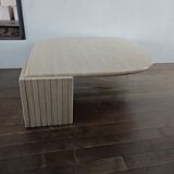Large travertine coffee table drop shape