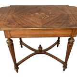 Napoleon III style desk table with 20th century inlaid top