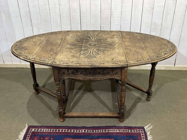 Table anglaise à abattants en chêne début XXème