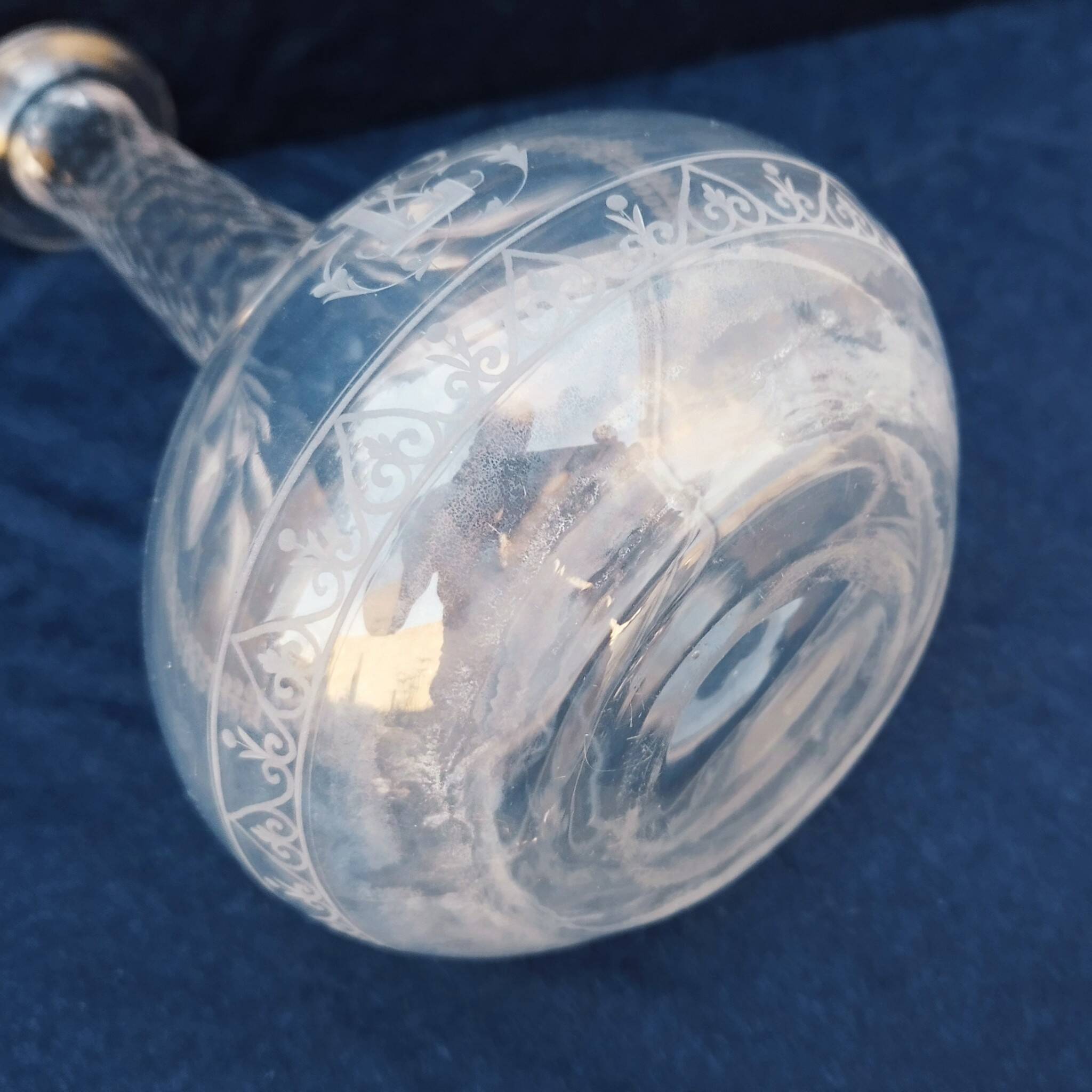 Baccarat crystal carafe monogram 19th century