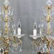 Pair girandoles chandelier bronze & crystal louis XV style