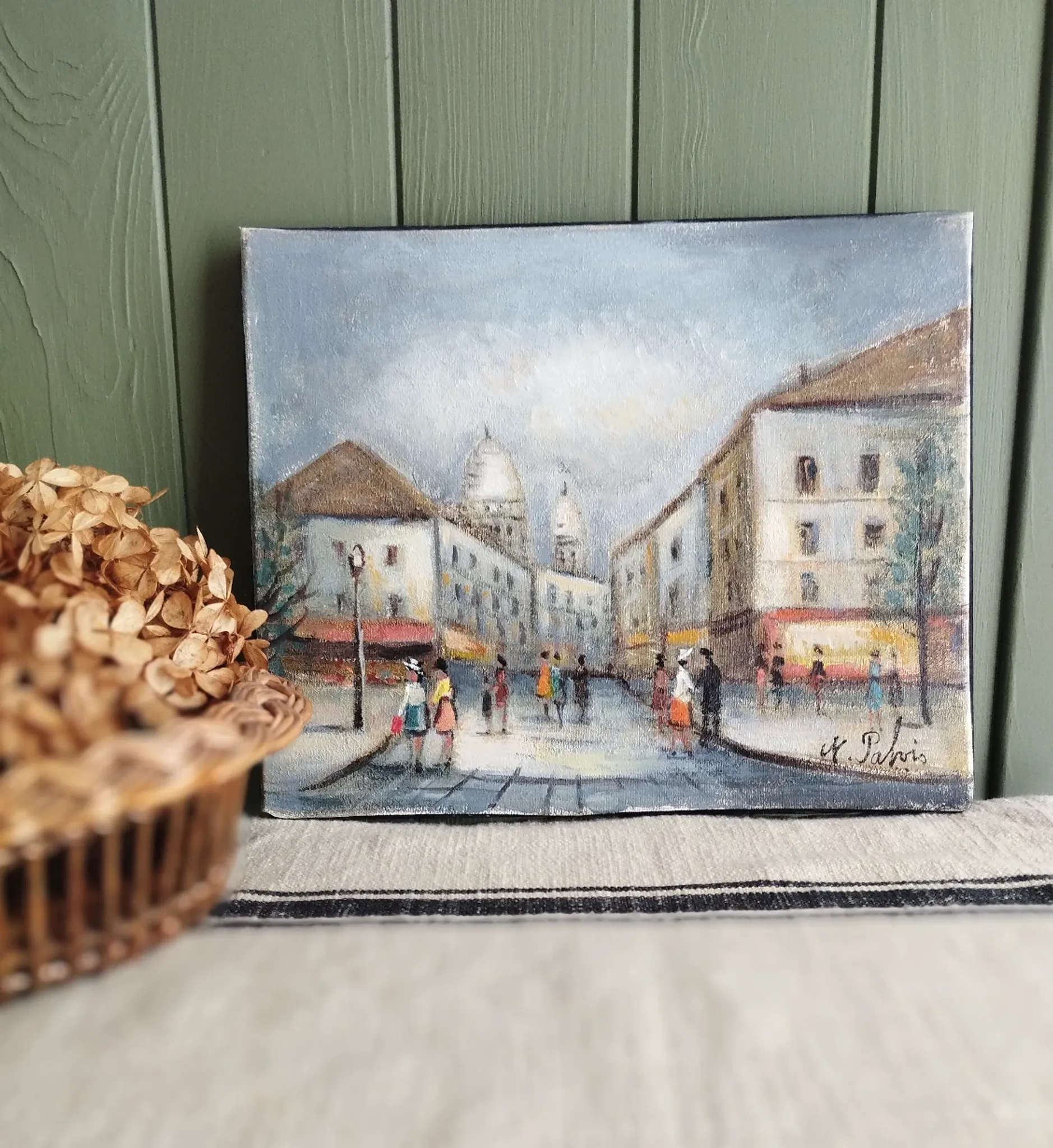Michel Pabois - Montmartre before the storm - Oil on canvas signed.